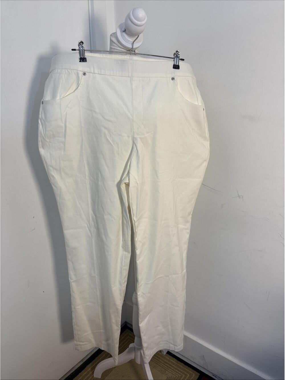 Wynne Layers High Rise Elastic Waist Pull On‎ White Pants NWOT NEW 22W